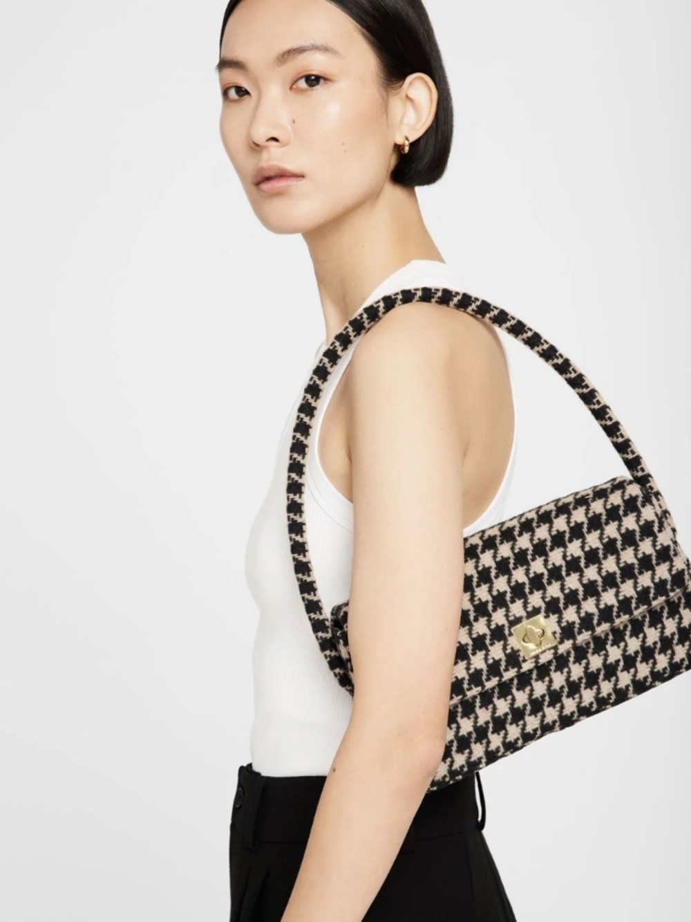 ANINIE BING Nico Bag in Houndstooth